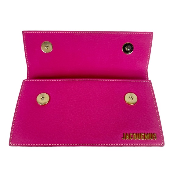 Jacquemus Le Chiquito Long Nubuck Cross Body Purse Handbag in Pink - Picture 14 of 17